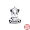 New Panda Owl Unicorn Lucky Cat Dog Lion Elephant Animal Beads Fit Charm Bracelet Women 925 Silver Jewelry