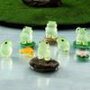 6PCS Cute Luminous Frog Figurines Glow At Dark Frog Decoration Mini Frog Statues  Office Decor