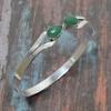 Зеленый оникс Gemstone стерлингового серебра 925 Handmade Wondeful Jewelry Bangle регулируемый