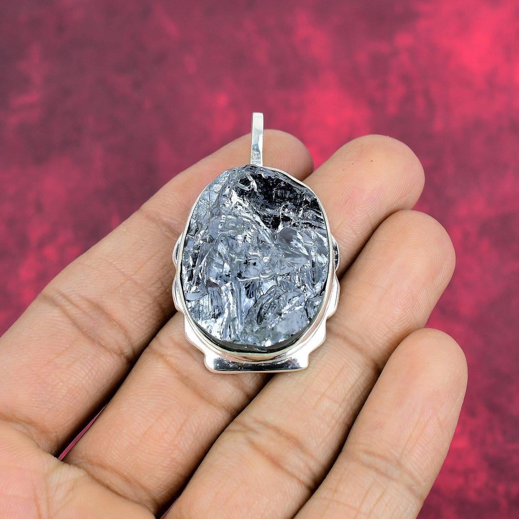 Shungite Pendant, 925 Solid Sterling Silver Gemstone Jewelry, Handmade Pendant, For Thanksgiving