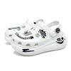 Crocs Сабо Crush Aoyama Infinite Silver Trails Расписанные вручную граффити Универсальные пухлые модные повседневные сабо Женские черно-белые