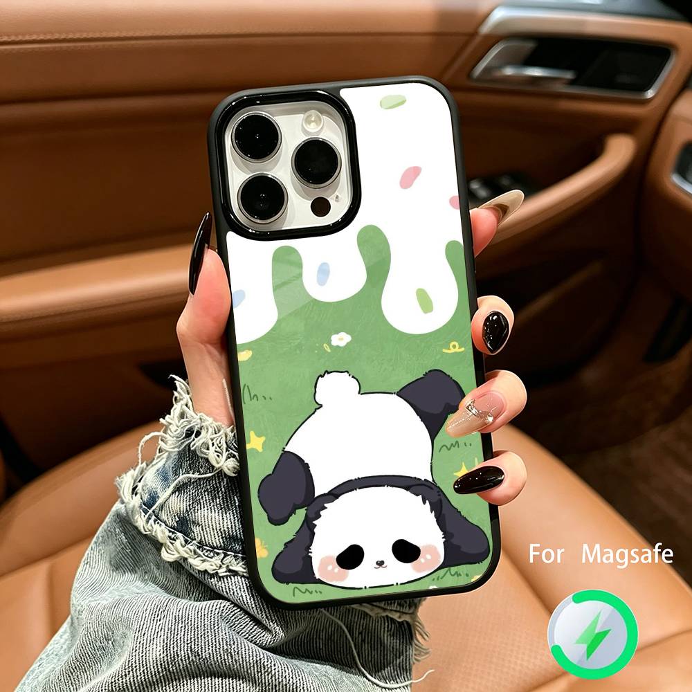 Пухлый Милый Панда Для IPhone17 16 15 14 13 12 11 Plus Pro Max Plus Беспроводная Зарядка Чехол для Телефона
