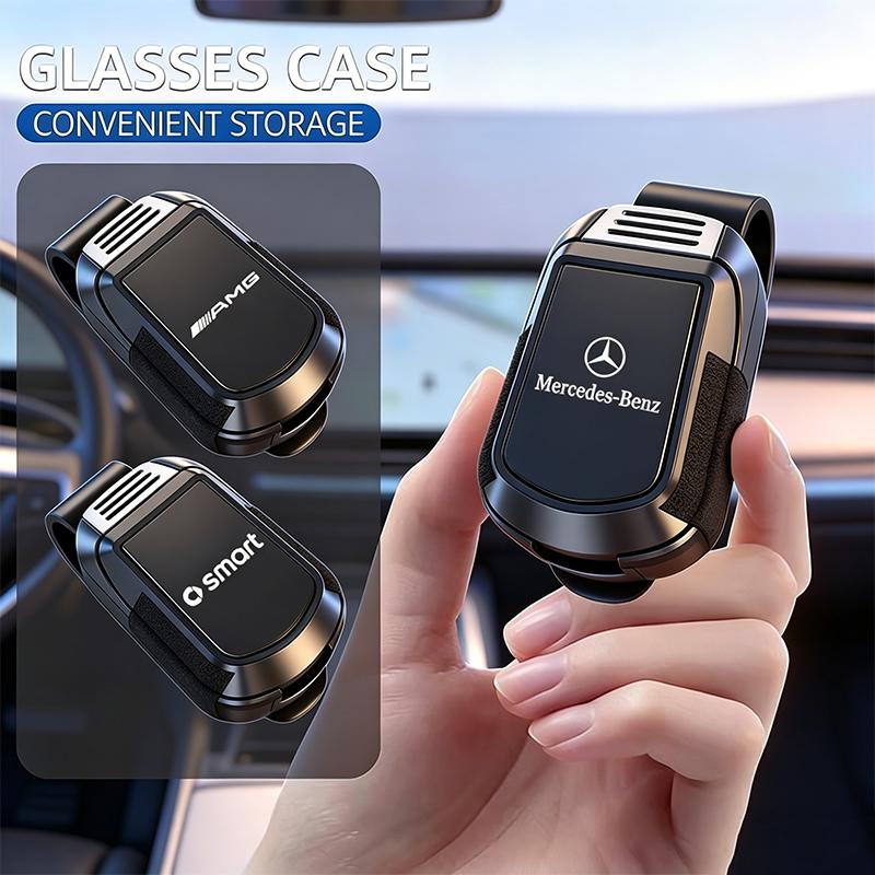 CRJ1 1Pcs Car Sunglasses Storage Clip Sun Visor Glasses Clamp For Mercedes Benz AMG GLC GLE W206 W204 W205 W203 W202 W211 W213 W169.