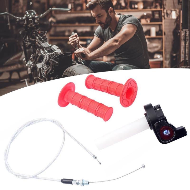 22-мм ручки руля газа с тросиком, аксессуары для питбайка, квадроцикла 50CC-250CC, ручка газа, ручки