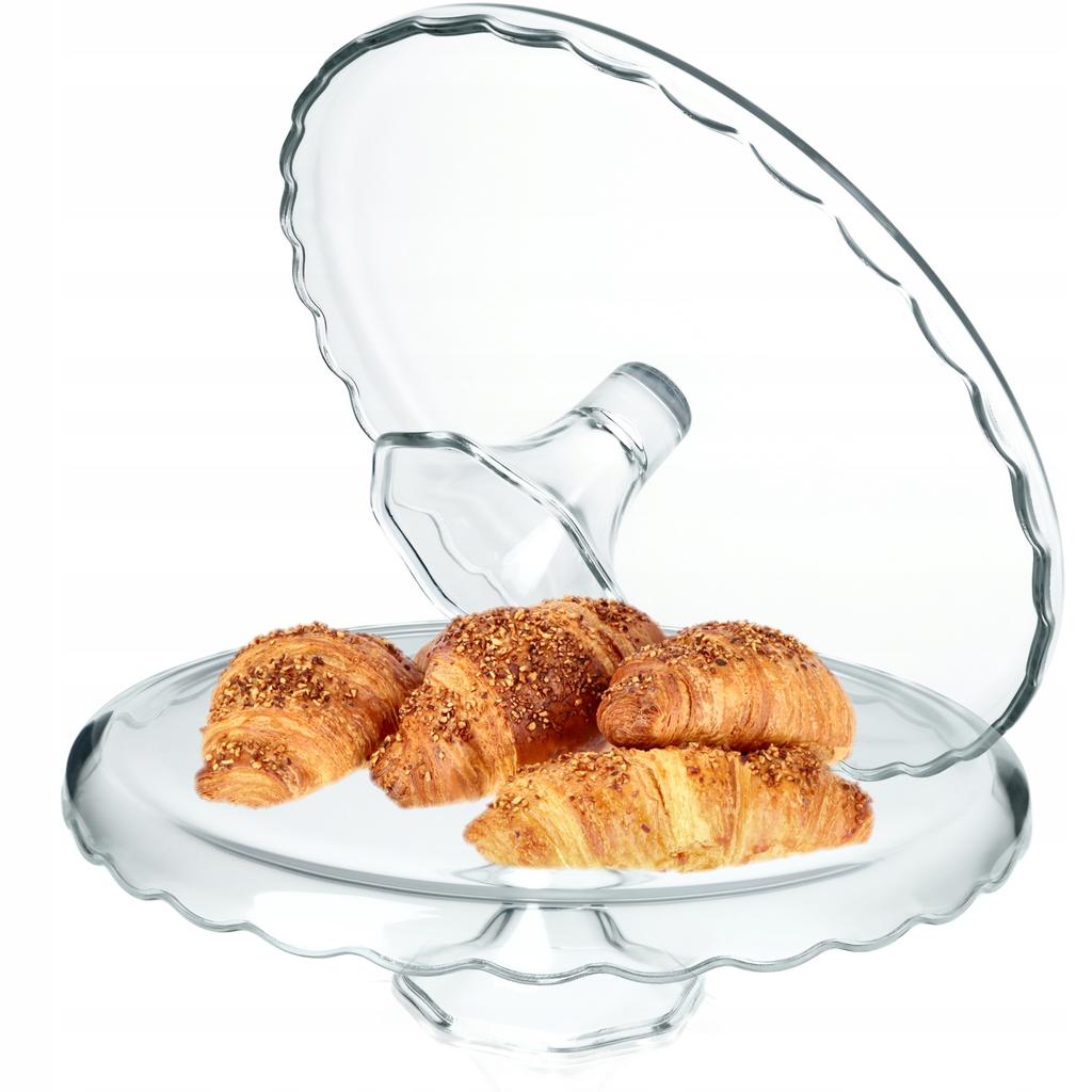 KADAX Patera Na Ciasto 32cm Szklana Tort Owoce Na Nodze