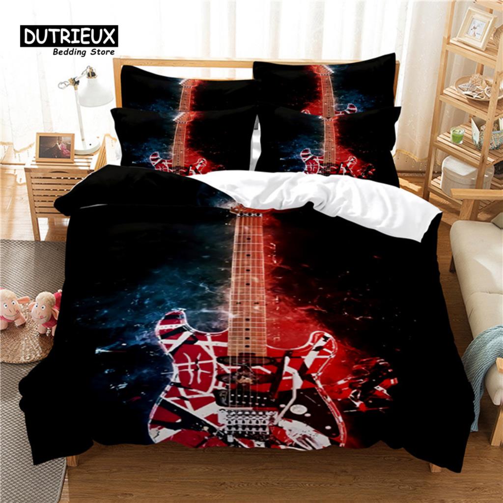 Music Duvet Cover Set, Fashion Bedding Set, Soft Comfortable Breathable Duvet Cover, For Bedroom Guest Room Decor