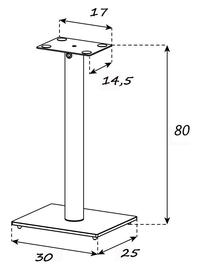 Stojaki dedykowane do kolumn podstawkowych JBL Stage 240W i JBL Stage 250W Wysokość 80 cm,