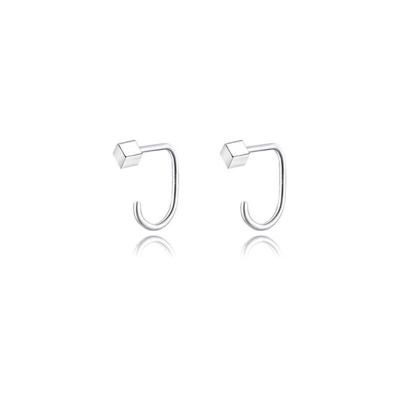 Геометрические квадратные серьги-мешки для мочки уха, изогнутые серьги-крючки для ушей, женские, маленькие, для девушек-студенток, квадратные серьги-крючки для ушей