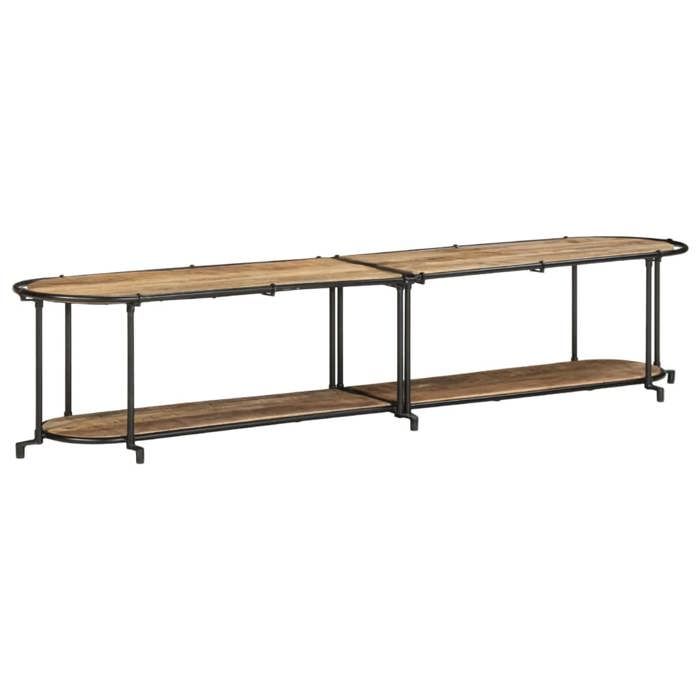 VidaXL Meuble TV 200x42x40 cm bois massif de manguier brut, banc TV, meuble hifi, console TV, buffet TV, meuble multimédia, 4013494