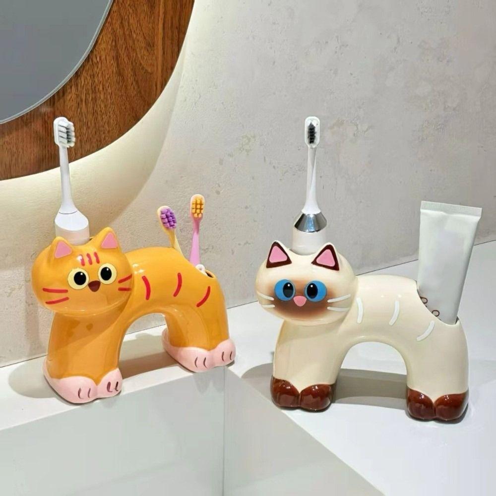 Creative Cat Toothbrush Holder Ceramic Electric Toothbrush Stand Home Decor