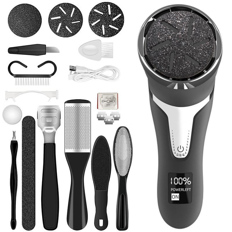 Electric Foot Pedicure Tool Set with Dust Collector LCD Display Safe Dead Skin Remover for Adult Home Foot Care
