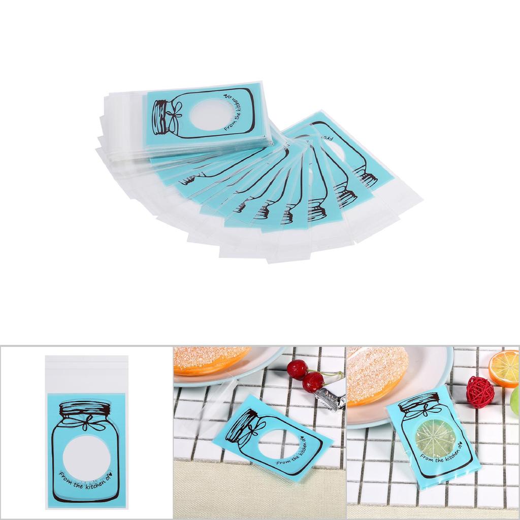 100 шт./упак. Милые пластиковые конфеты, печенье, подарочная упаковка, праздничные принадлежности (синий)