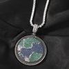 New Full Diamond Rotatable Earth Pendant Copper Inlaid AAA Zircon Hip Hop Cool Stylish Pendant