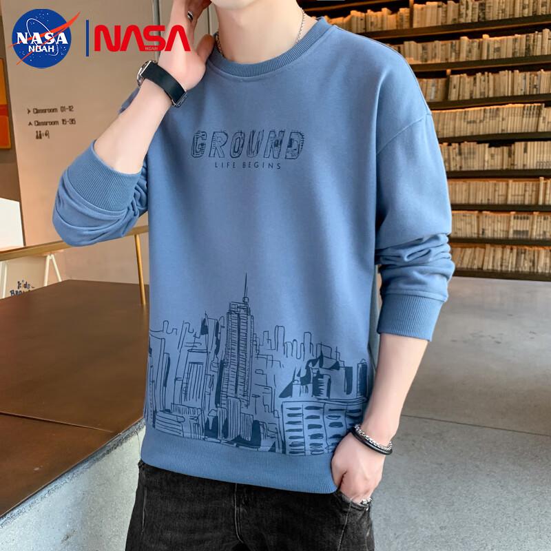 NASA NOAH Men's Urban Print Long-Sleeve Crewneck Sweatshirt
