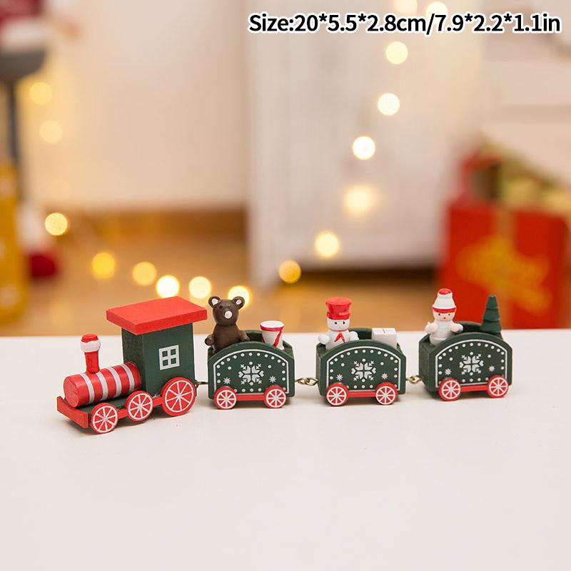 Рождественский деревянный поезд Маленький поезд Дети Рождественские украшения Игрушки Детские подарки Рождественский декор рабочего стола Новый год 2025 Подарок Navidad