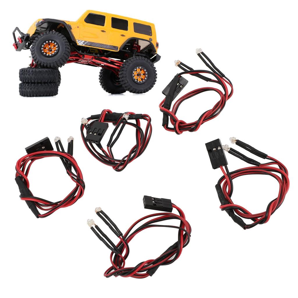 5Pcs RC Car Light 3mm High Brightness Mushroom LED Beads RC LED Lights Kit for SCX24 AXI00001 C10 1/24 1/18 Crawler
