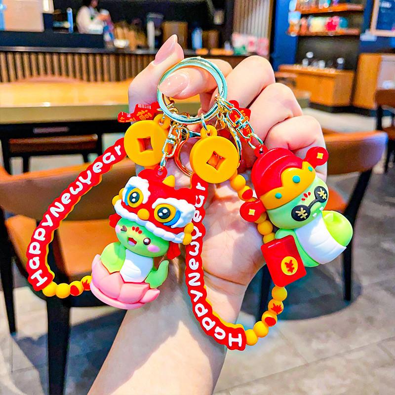 Playful Silicone Snake Year Keychain With Traditional Chinese Elements For Memorable Presents