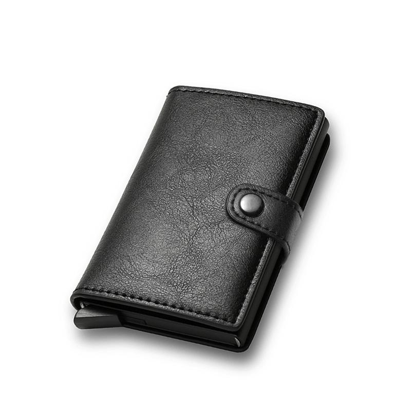 Slim Thin RFID Business Card Holder Name Card Case Carbon Fiber Wallet Men Bank Cradholder Minimalist Walets Money Bag with Hasp