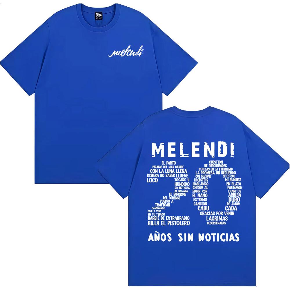 Рэпер Melendi 20 Лет Без Новостей Мерч Мужская и Женская Мода Хлопковая Повседневная Футболка