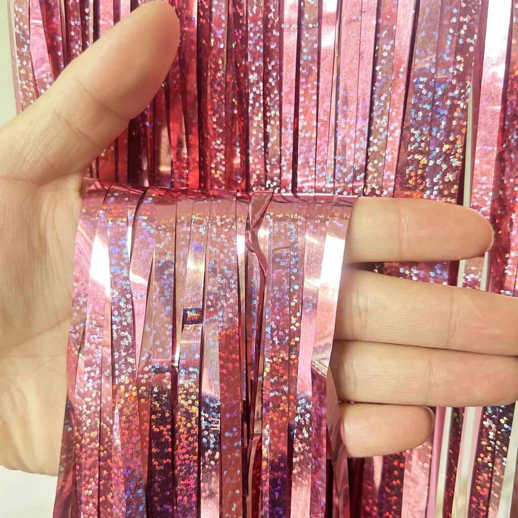 1x2m Laser Rain Tinsel Garland Door Curtain for Weddings, Christmas, Birthdays, and Party Backdrops