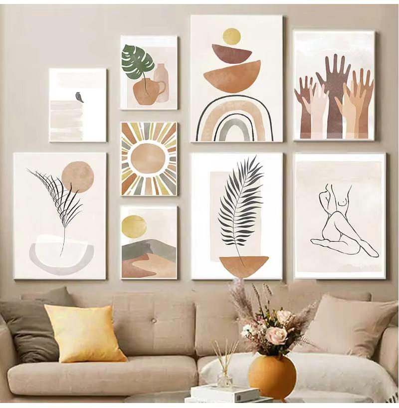 Plant Leaf Wall Art Canvas Painting Poster Abstract Nordic Living Room Home Decoration Printing Wall Painting Picture
