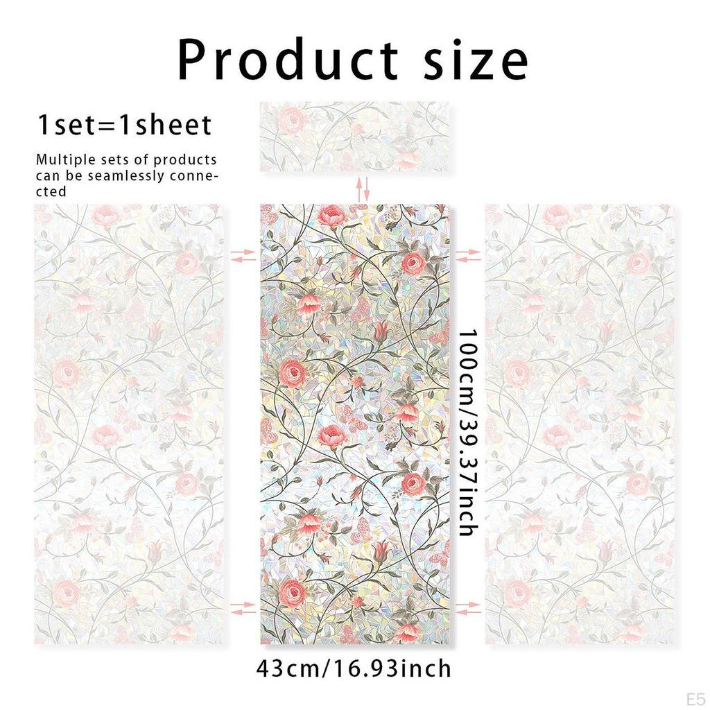 Flower Design Window Cling Glass Sticker for Car And Home Decor