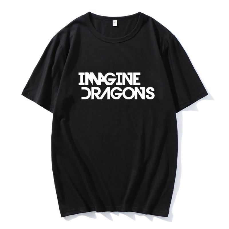 Fashion Imagine-Dragons Loom World Tour T-shirt Letter Graphic Printing Tee Streetwear Hip Hop Women Tshirts Harajuku