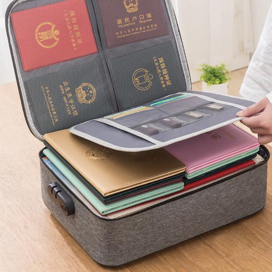 Органайзер для документов Folio Сумка для хранения с ручкой Застежка-молния Большая вместимость Водонепроницаемый