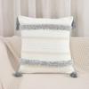 Tufted Throw Pillow Case With Tassels Boho Farmhouse Decor Zipper Cotton Linen Sofa Bedroom