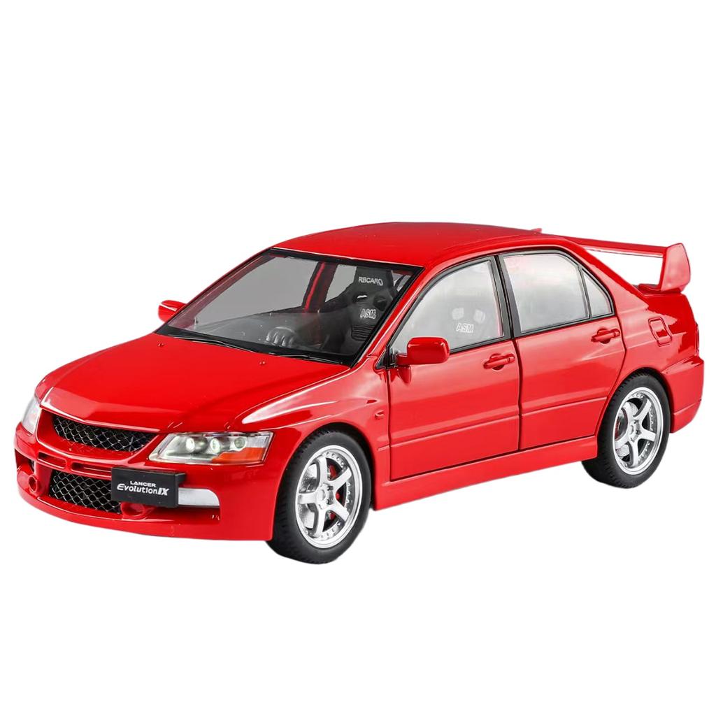 1/24 Модель спортивного автомобиля из сплава Mitsubishi Lancer Evolution Литые металлические гоночные автомобили Модель автомобиля Звук и свет Детские игрушки Подарок