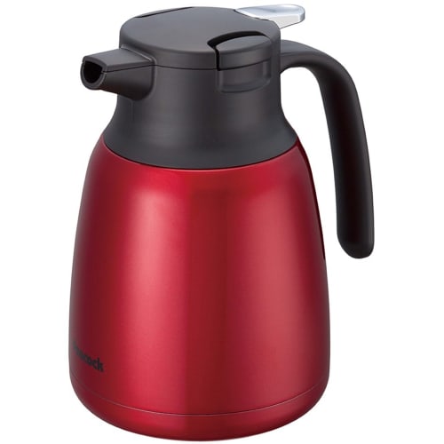 Peacock Thermos Flask, 1.0L Stainless Steel Tabletop Insulated Water Pot, Heat and Cold Insulation, Red, AHR-100-R