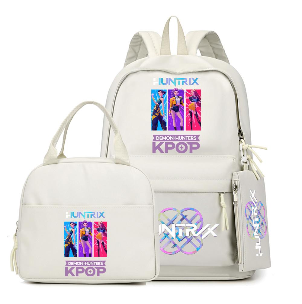 3 шт./набор K-Pop Рюкзак с принтом «Охотники на демонов», с сумкой и пеналом, для подростков, студентов, мальчиков, девочек, школьный рюкзак, сумка для книг, большая вместимость, дорожная сумка