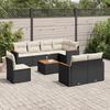 VidaXL Garden Lounge Set with Cushions 9 Pcs, Patio Sofas, Patio Furniture Set, Outdoor Furniture, Black 3226168