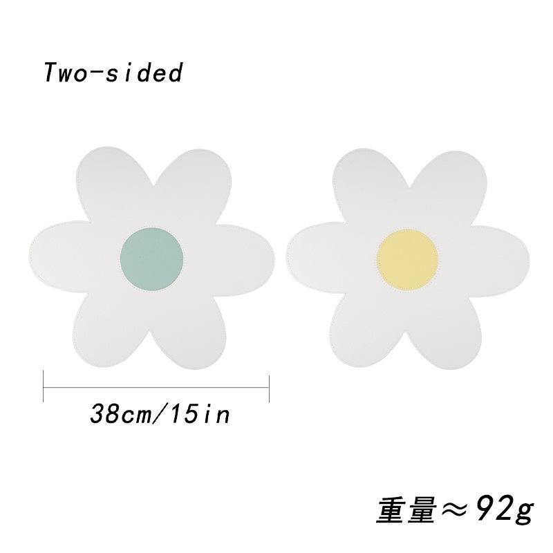 ins spring and summer explosion flower leather placemat thermal insulation waterproof oil-proof thermal insulation mat dining table mat petal coaster