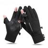 KoKossi Сенсорные Ветрозащитные Спортивные Перчатки Зимние Водонепроницаемые Перчатки с Открывающимися Двумя Пальцами Нескользящие Теплые Велосипедные Перчатки Мужские Женские