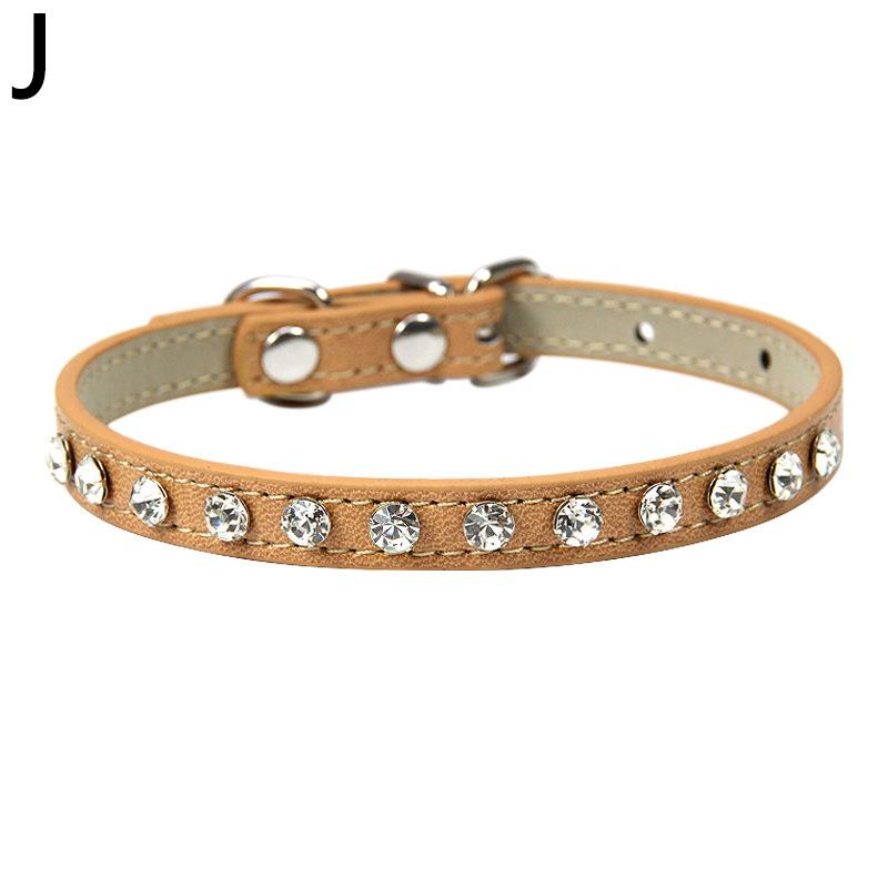 Регулируемый кошачий ошейник для домашних животных, ожерелье со стразами для маленьких щенков, кожаные креативные аксессуары для домашних животных