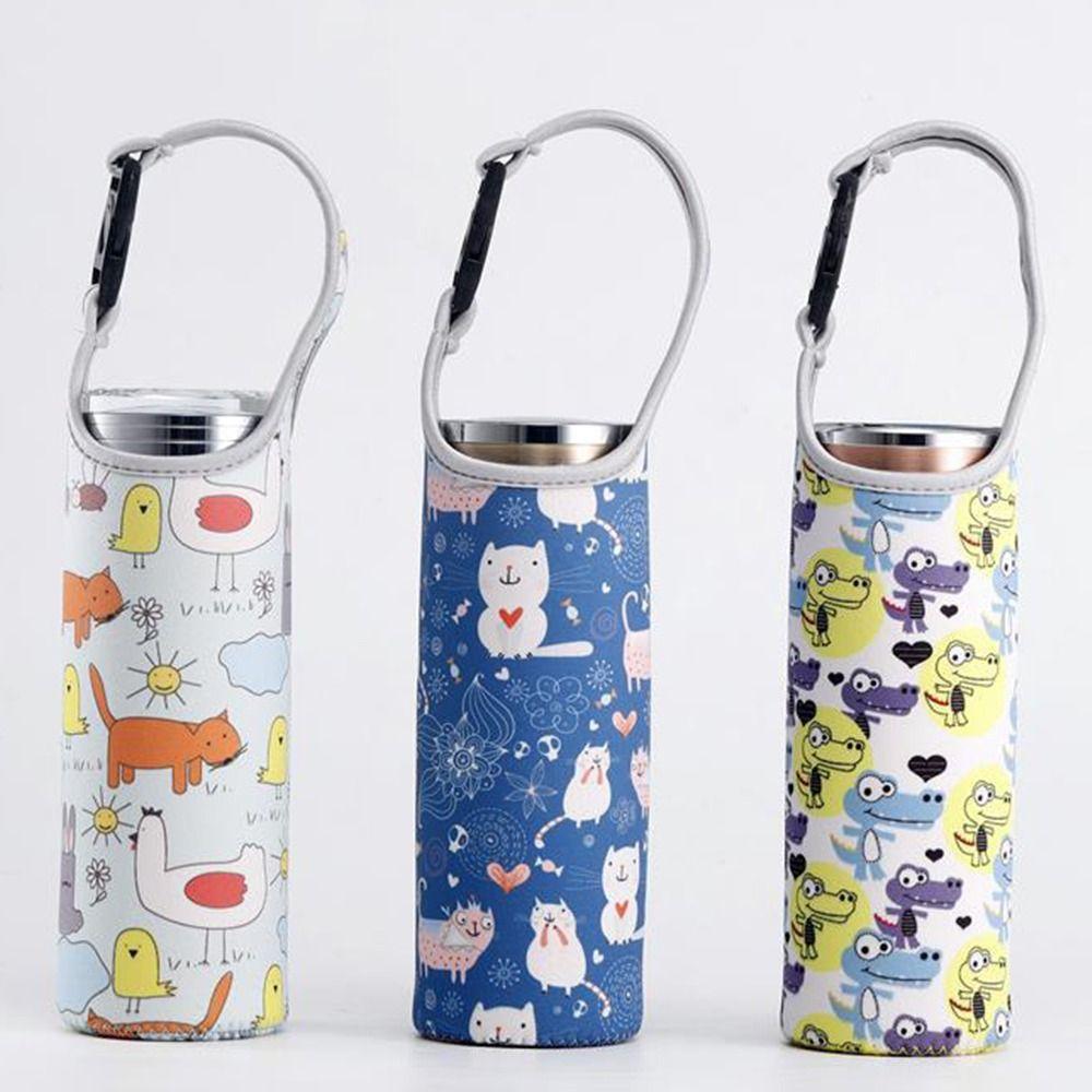 Soft Handle Design Water Bottle Cover Fashion Cup Carrier Pouch  Outdoor Sport Camping Accessories