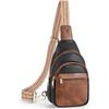 BOSTANTEN Sling Bag for Women Leather Crossbody Bags Fanny Pack Chest Bag for Travel