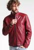 Men's Stylish Red Jacket Real Lambskin Leather Handmade New Biker Motorcycle
