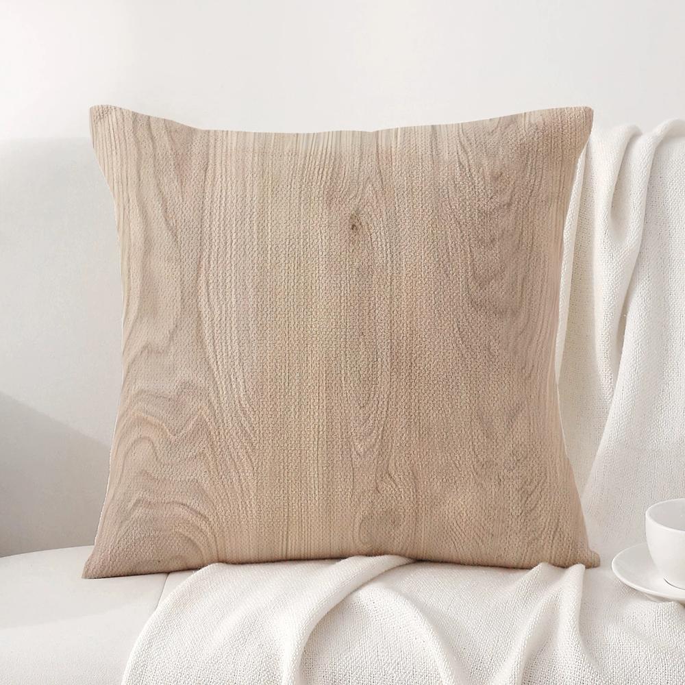 Classic Wood Grain Cushion Cover Natural Linen Organic Fabric DoubleSided Printing Sofa Home Decor Gift Pillow Cover