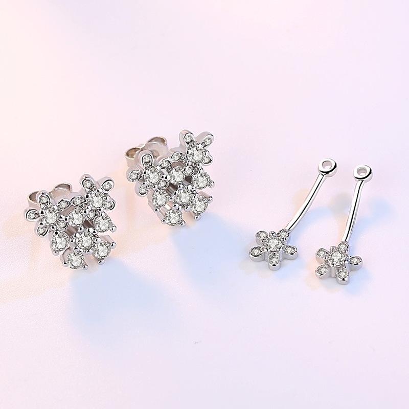 Милые серьги-гвоздики в виде хризантемы, для девочек, серьги-лепестки сзади, модные и простые серьги