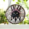 Bunny And Cat Suncatcher Ornament Acrylic Window Decoration, Creative Lighting Craft Pendant Home Decoration Hanging