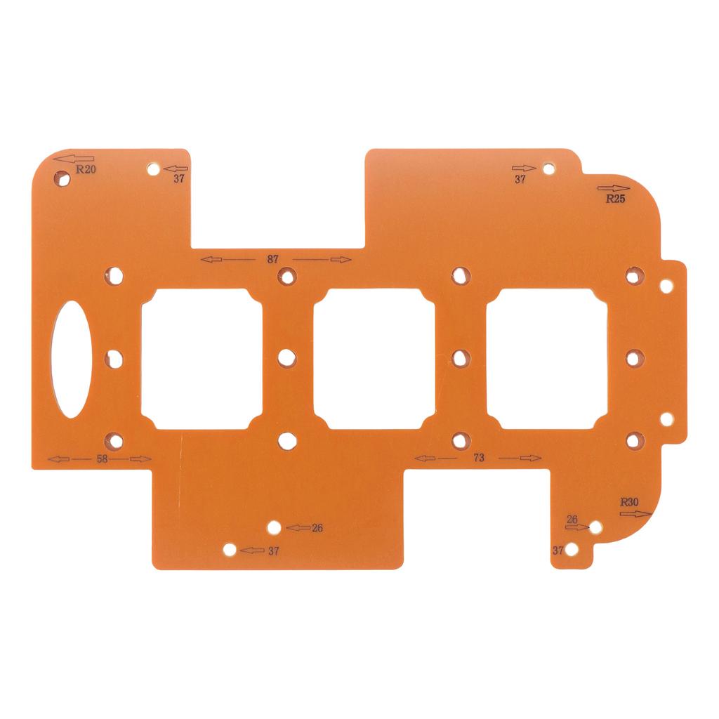 Шаблон для фрезерования пазов 3 в 1 70x60 мм Отверстие под розетку R20 R25 R30 Радиусная фрезеровка Шаблон для сверления отверстий