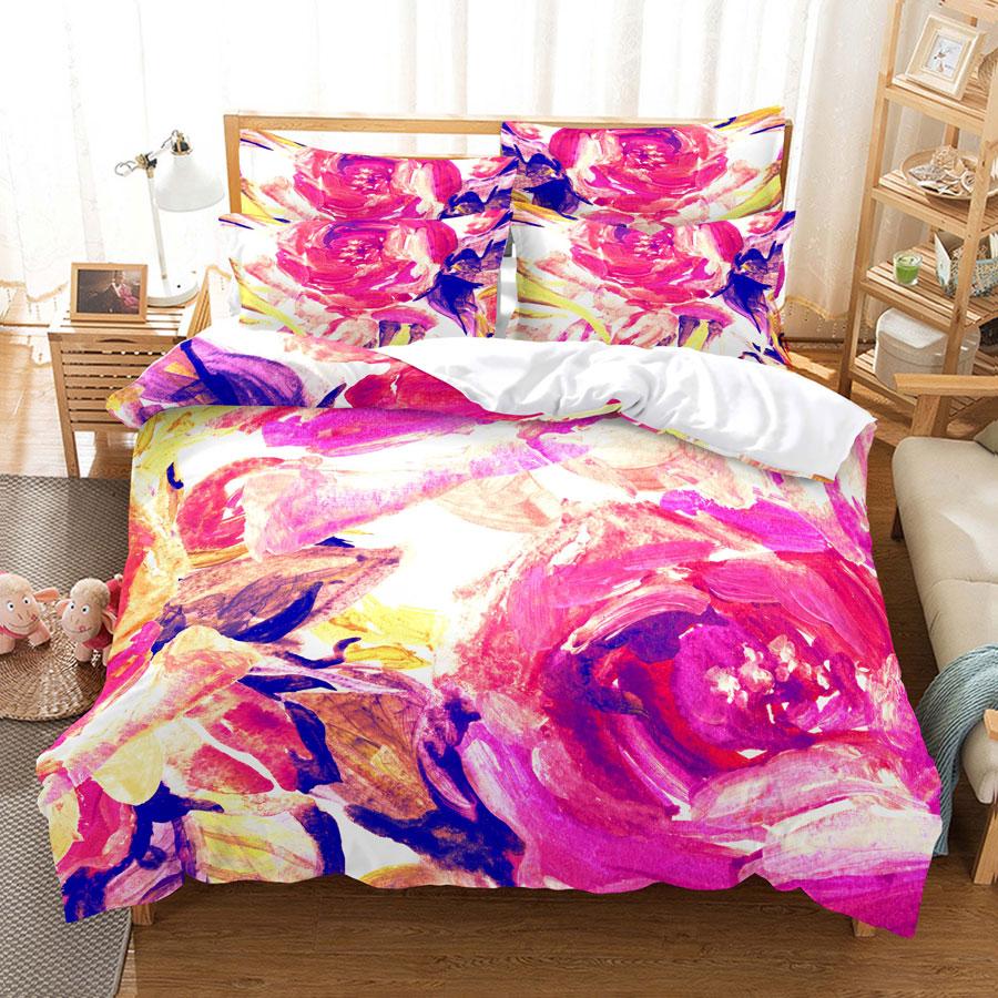 Flower Double Duvet Cover Bedding Set Quilt Case Linens King Queen Full Size 3D Print Pillowcase Single Twin Bed 220x240 200x200