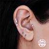 S925 Sterling Silver Flower Geometric Snake Diamond Flat Head Internal Thread Glossy Piercing Cartilage Earrings Earrings