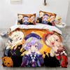 3d Gaming Genshin Impact Cosplay Anime Duvet Cover Cartoon Bedding Set Full Size King Bed Comforter Quilt Cover Pillowcase Home
