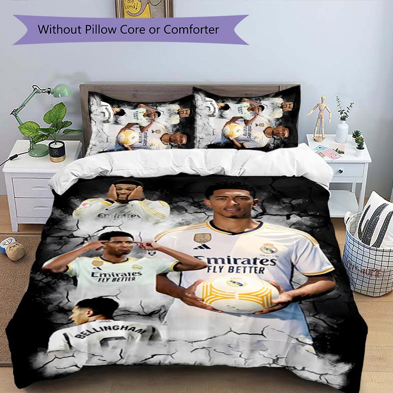 3pcs Jude Bellingham pattern bedding set duvet cover set includes duvet cover &pillowcases,perfect all season bedroom decoration&gift