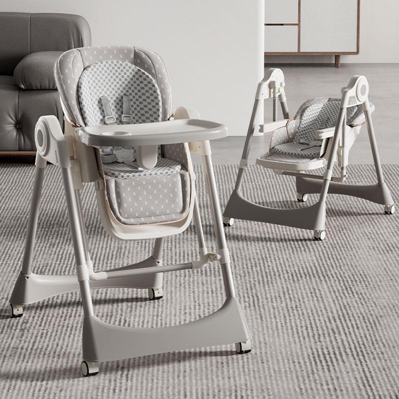 Multifunctional Baby High Chair (0-6 Years): Foldable, Convertible To Rocker, Recline & Sit Positions for Dining & Rest.