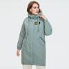 Autumn Women Trench Coat Plus Size Fashion Hooded Zipper Green Thin Jacket
