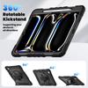 For iPad Pro 13 (2024) Kickstand Case PC+Silicone Tablet Cover with Screen Film/Shoulder Strap